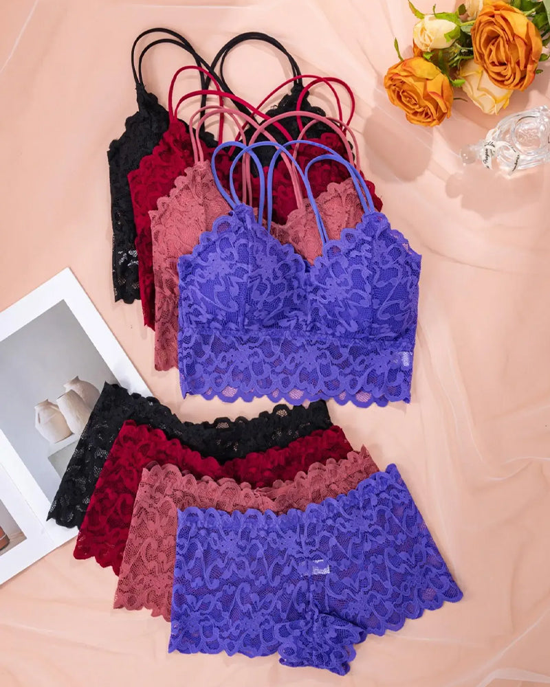 Dessous Set Spitze Cutout Rücken