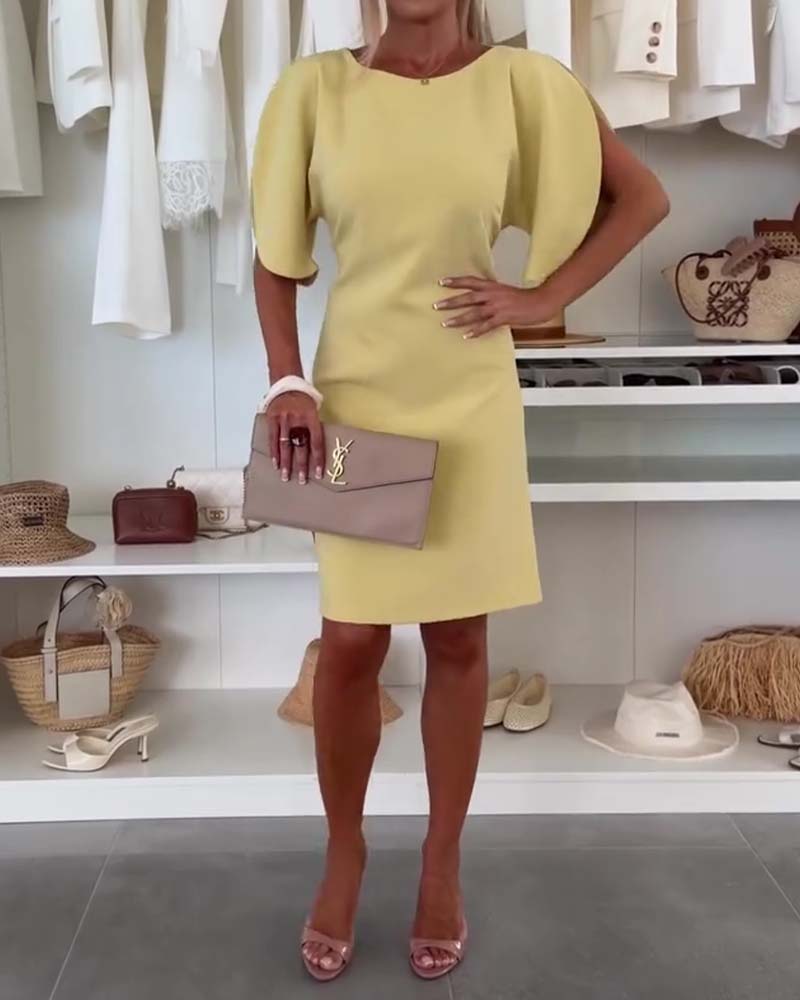 Kleid Schlitz Ärmel Gerade Schmal