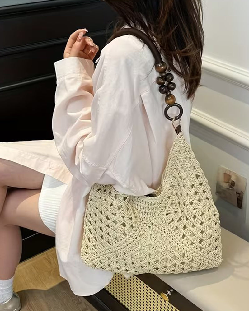 Tasche Ein Schulter Stroh