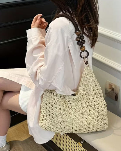 Tasche Ein Schulter Stroh