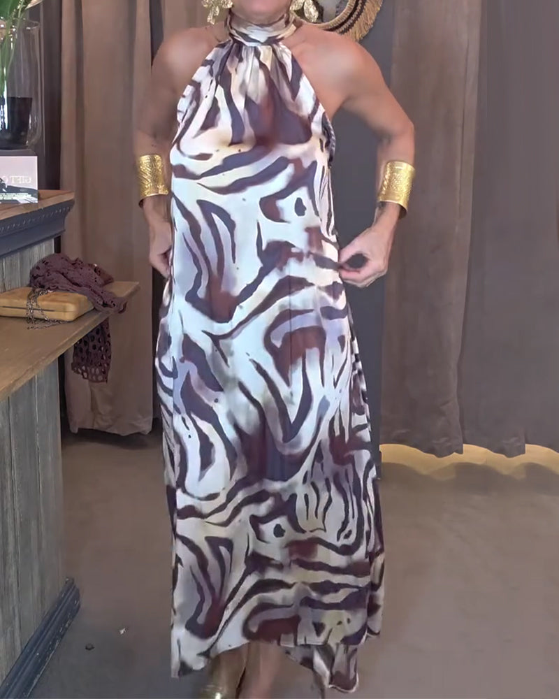 Kleid trägerlos ärmellos bedruckt