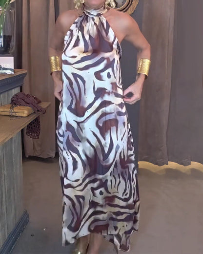 Kleid trägerlos ärmellos bedruckt