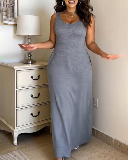 Kleid Ärmellos Lang A-Linie