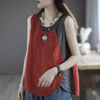 Sleeveless Button Detail Tank Top for Women - Lea