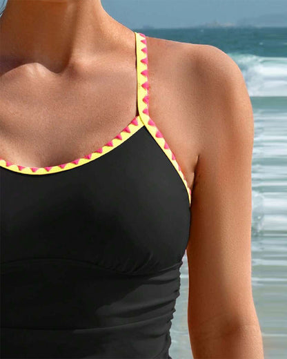 Tankini Urlaub Stil Bunt Spitze