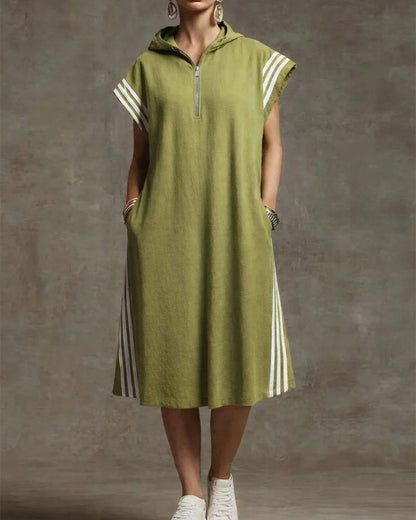 Kleid mit Kapuze Colorblock Casual