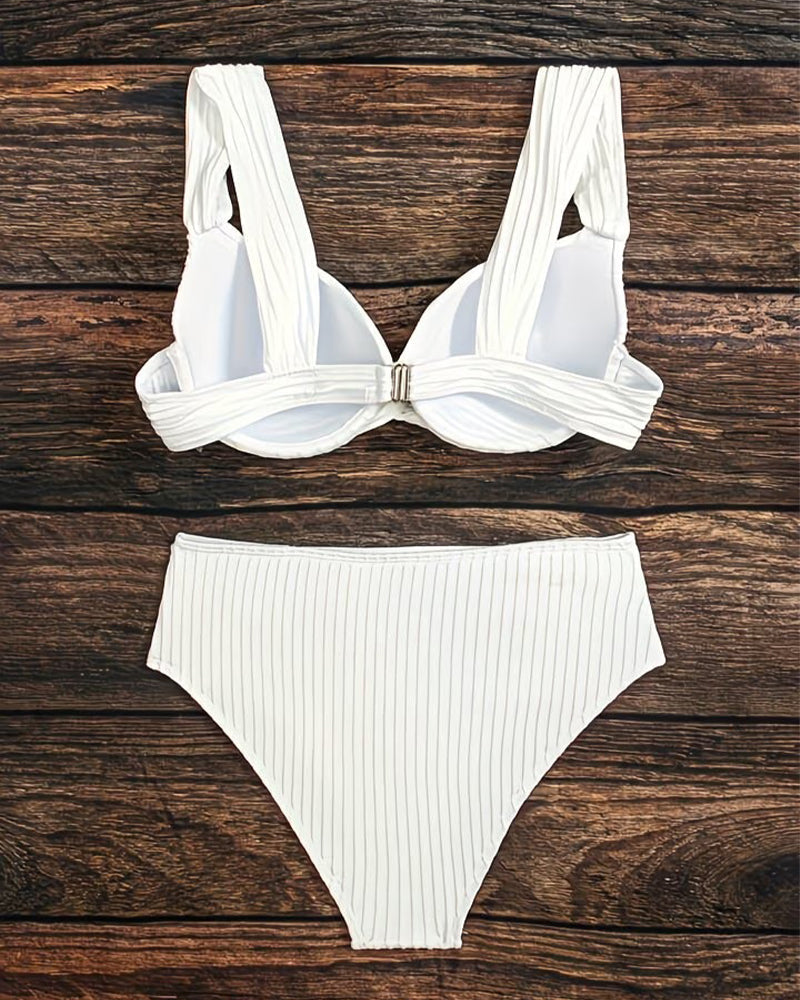 Bikini einfarbig hochtailliert gerafft