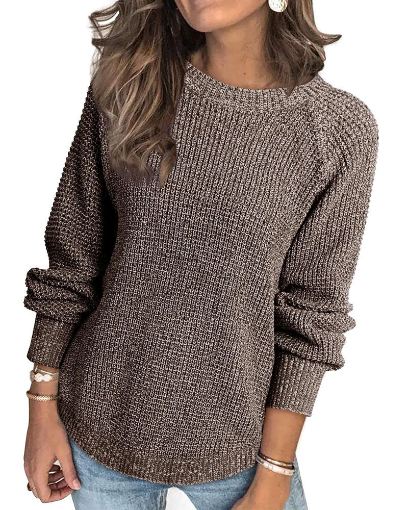Langärmeliger Rundhals-Pullover