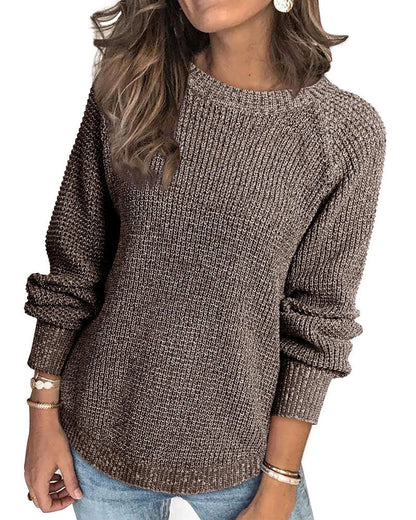 Langärmeliger Rundhals-Pullover
