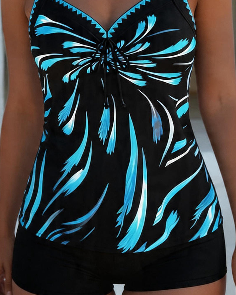 Tankini Farbblock Print Binden