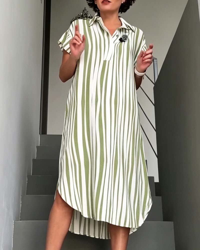 Kleid A Casual gestreift