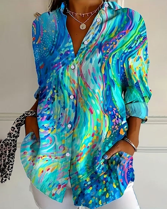 Hemd Farbverlauf Button-Down bedruckt