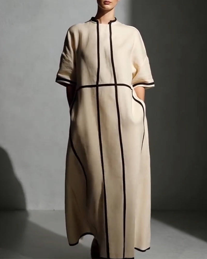 Kleid Farbblock Locker Urlaub