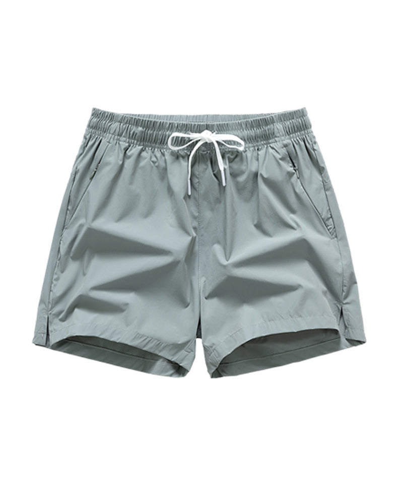 Shorts Männer Elastischer Bund Tasche Schnelltrocknend Eis-Seide Sport