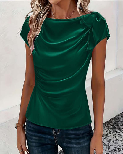 Bluse Off-Shoulder Glanz Slim Fit