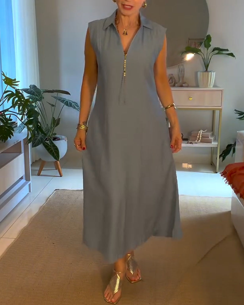 Kleid Elegant Revers Lang