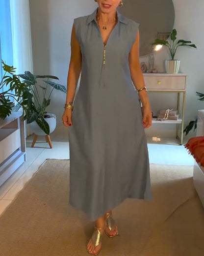 Kleid Elegant Revers Lang