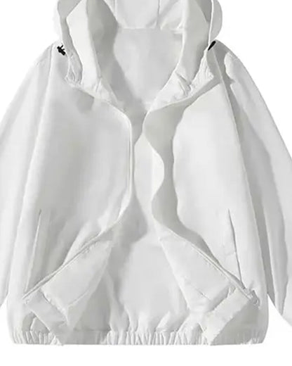 Mantel Einfarbig Entspannt Tasche Kapuzenpullover