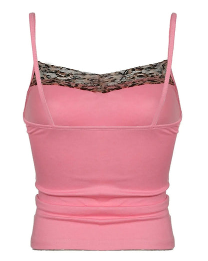 Cami Top Würziges Mädchen Leopardenprint Patchwork