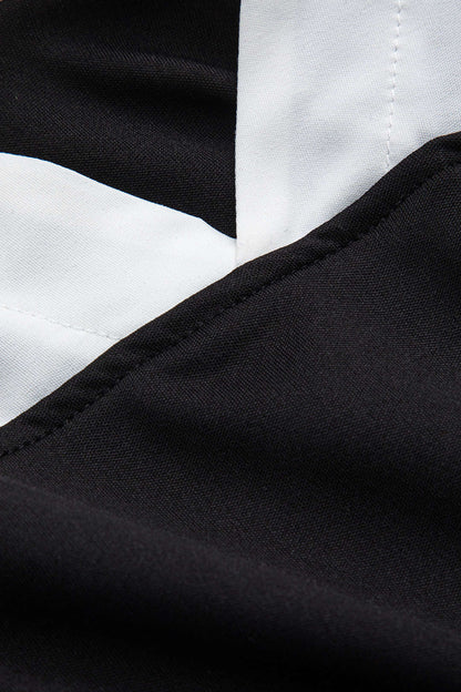 Kontrastfarbiges Y2k Raffungen V Ausschnitt Patchwork Langarm Top