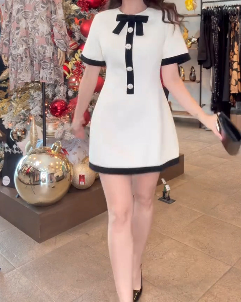 Kleid mit Schleifenbesatz Color-Block