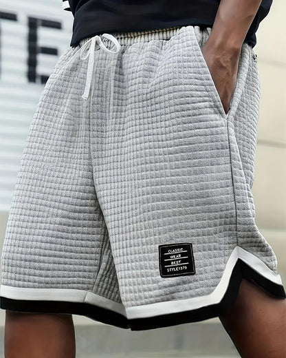 Shorts Waffelstruktur Kordelzug