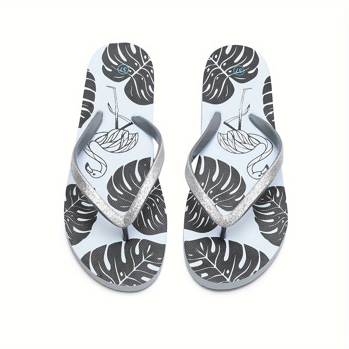 Gray tropical flip flops - Flora