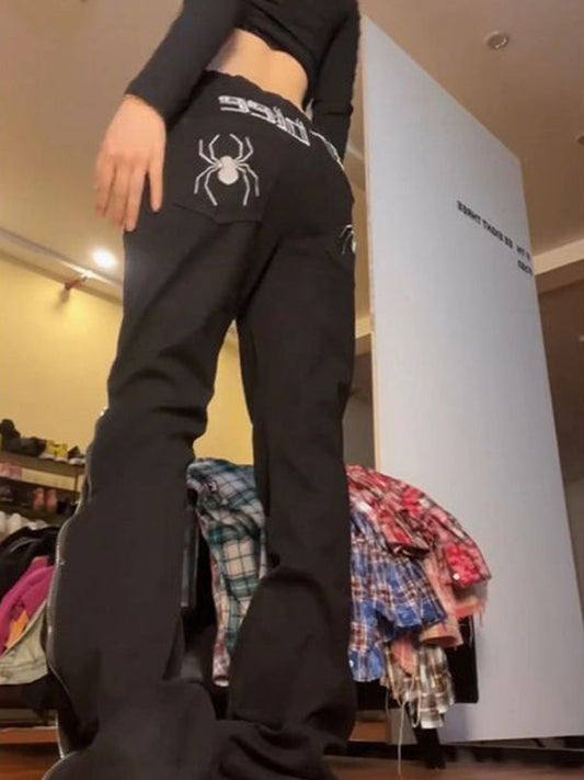 Vintage Amerikanische Straßen Spinnen Boyfriend Jeans