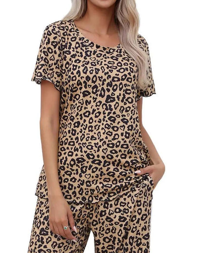 Set Kurzarm Leopard Druck