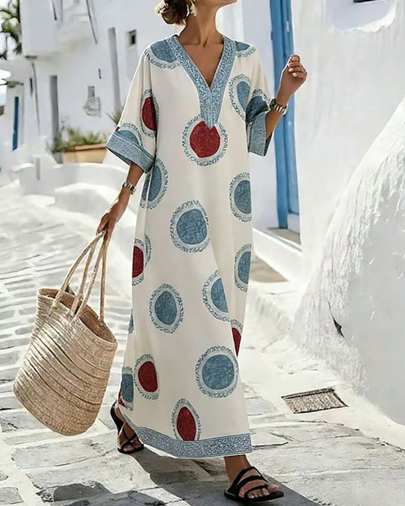 Kleid Pünktchen Druck Locker