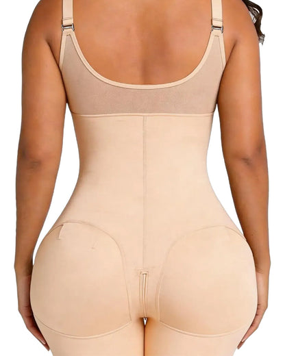 Damen Reißverschluss Spitze Bauchkontrolle Shapewear Bodysuit