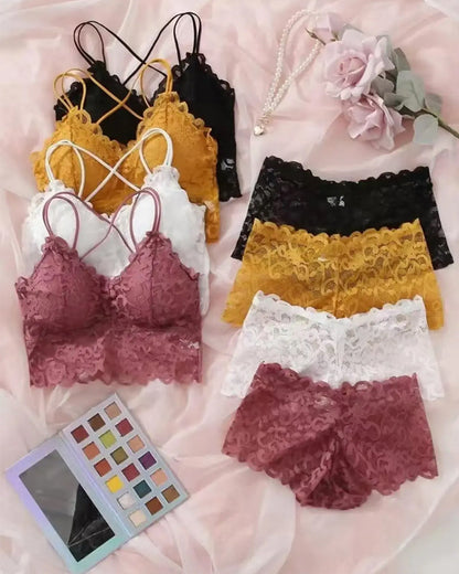 Dessous Set Spitze Cutout Rücken