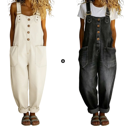 👖🔥 50% RABATT 💥 Damen Baggy Denim Latzhose mit Taschen – lässig, bequem & absolut im Trend