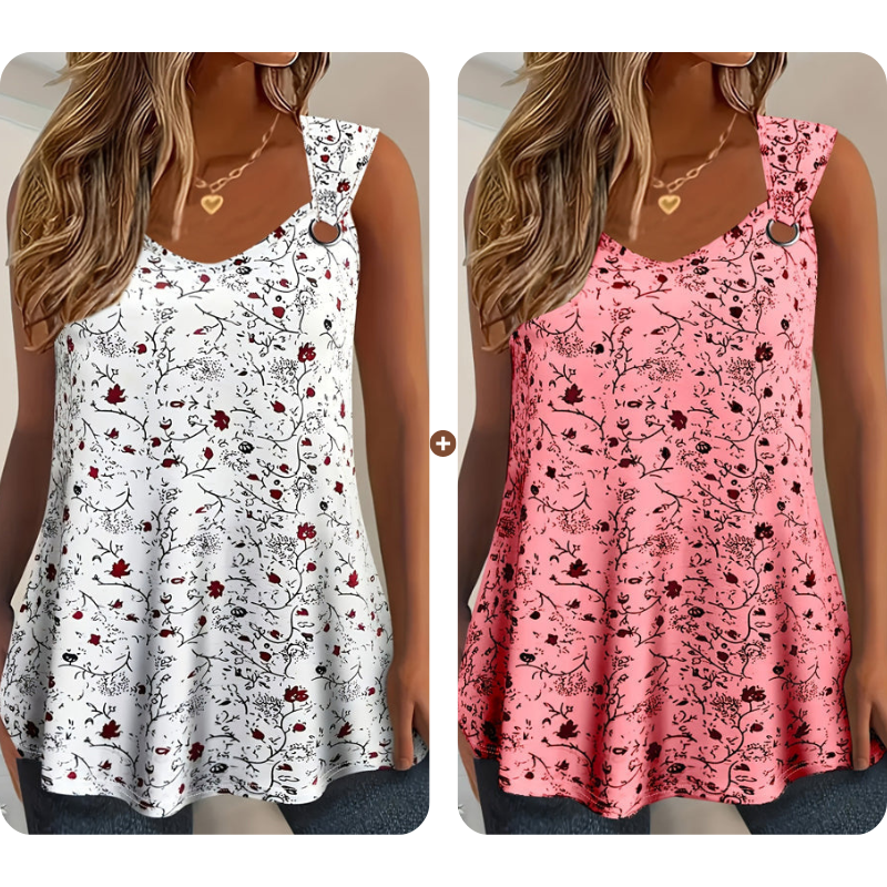 💞 Über 100.000 verkauft – der beliebteste Hit – jetzt zum halben Preis！Sommer-Tanktop für Damen mit Blumenmuster