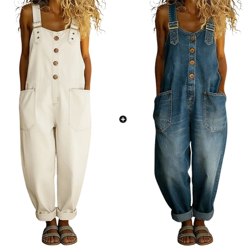 👖🔥 50% RABATT 💥 Damen Baggy Denim Latzhose mit Taschen – lässig, bequem & absolut im Trend
