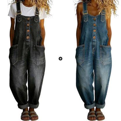 👖🔥 50% RABATT 💥 Damen Baggy Denim Latzhose mit Taschen – lässig, bequem & absolut im Trend