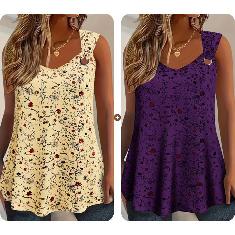 💞 Über 100.000 verkauft – der beliebteste Hit – jetzt zum halben Preis！Sommer-Tanktop für Damen mit Blumenmuster