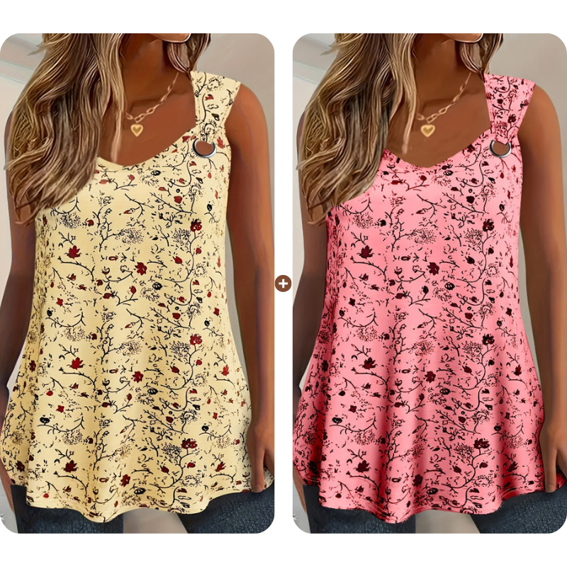 💞 Über 100.000 verkauft – der beliebteste Hit – jetzt zum halben Preis！Sommer-Tanktop für Damen mit Blumenmuster