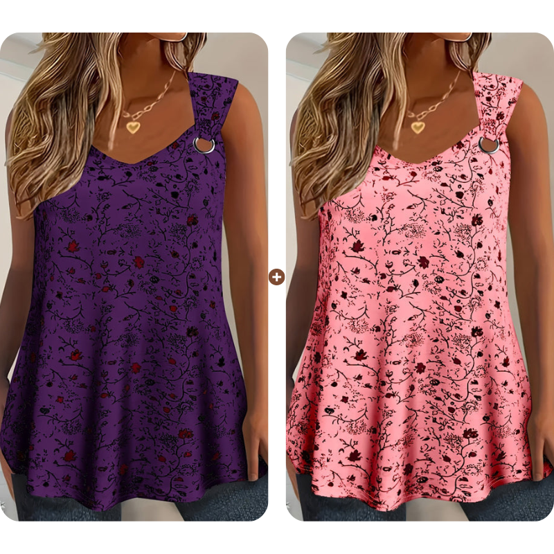 💞 Über 100.000 verkauft – der beliebteste Hit – jetzt zum halben Preis！Sommer-Tanktop für Damen mit Blumenmuster