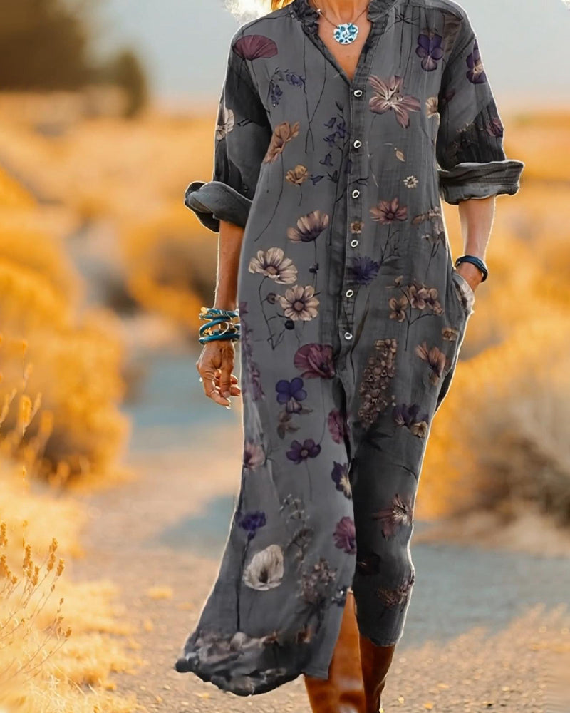 Kleid Blumenmuster Hemd