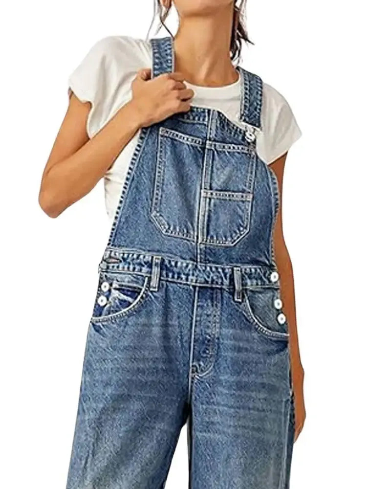 Jumpsuit Mit Taschen Und Trägern Aus Denim