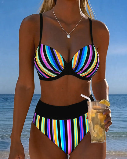 Bikini Regenbogen Streifen Bralette