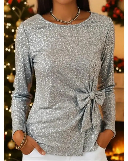 Langärmliges Top mit Schleife