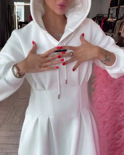 Kleid Modisch Kapuzen Tailliert