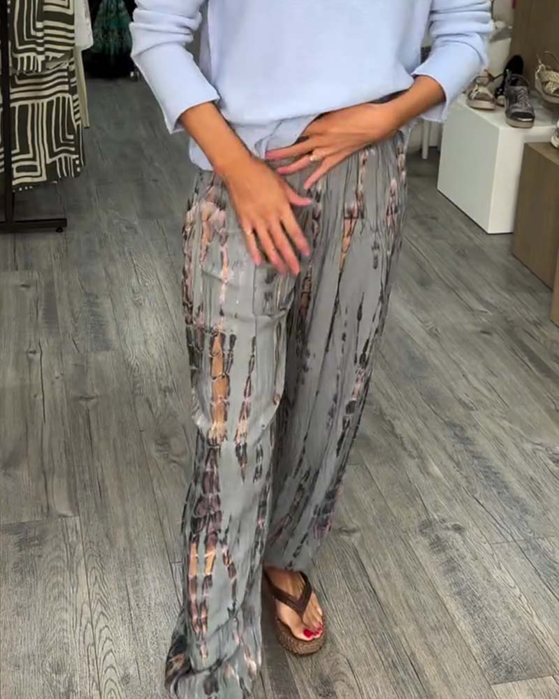 Hose Tie-Dye-Print Weites Bein Harem
