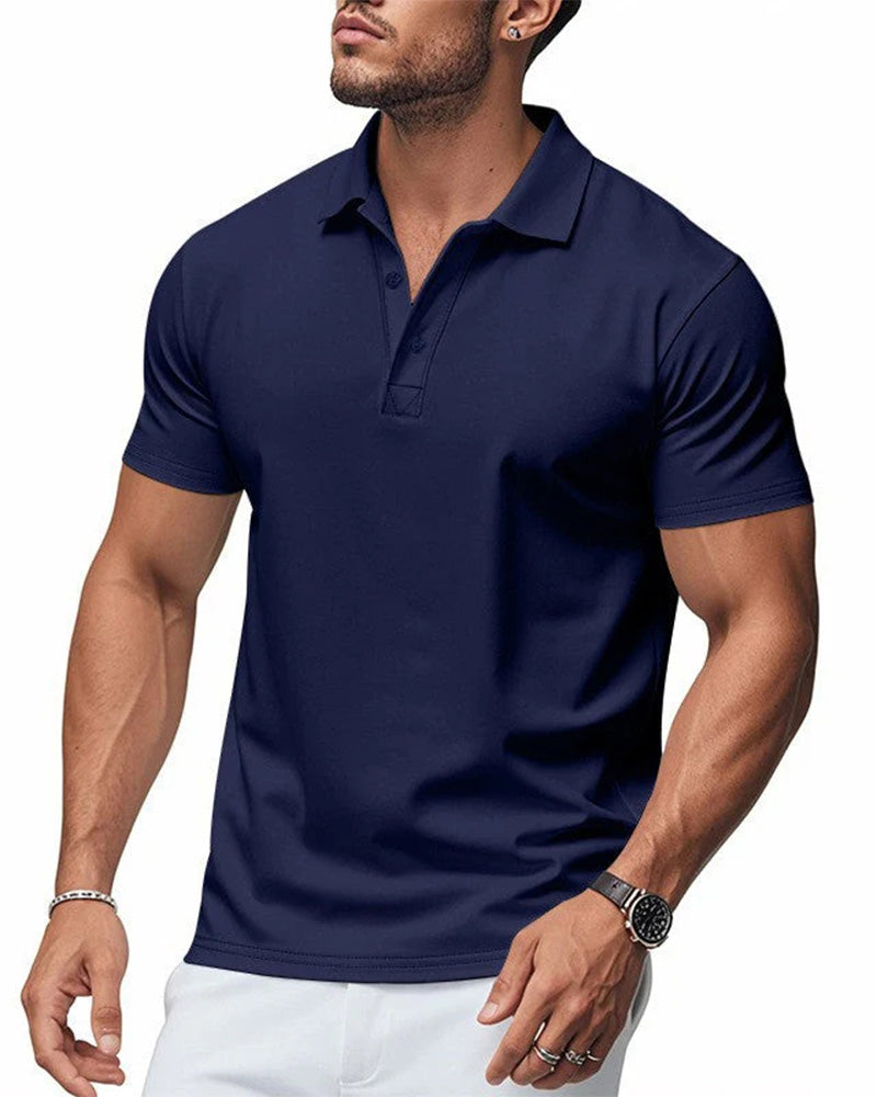 T-Shirt Herren Schnelltrocknend Kurzarm Revers