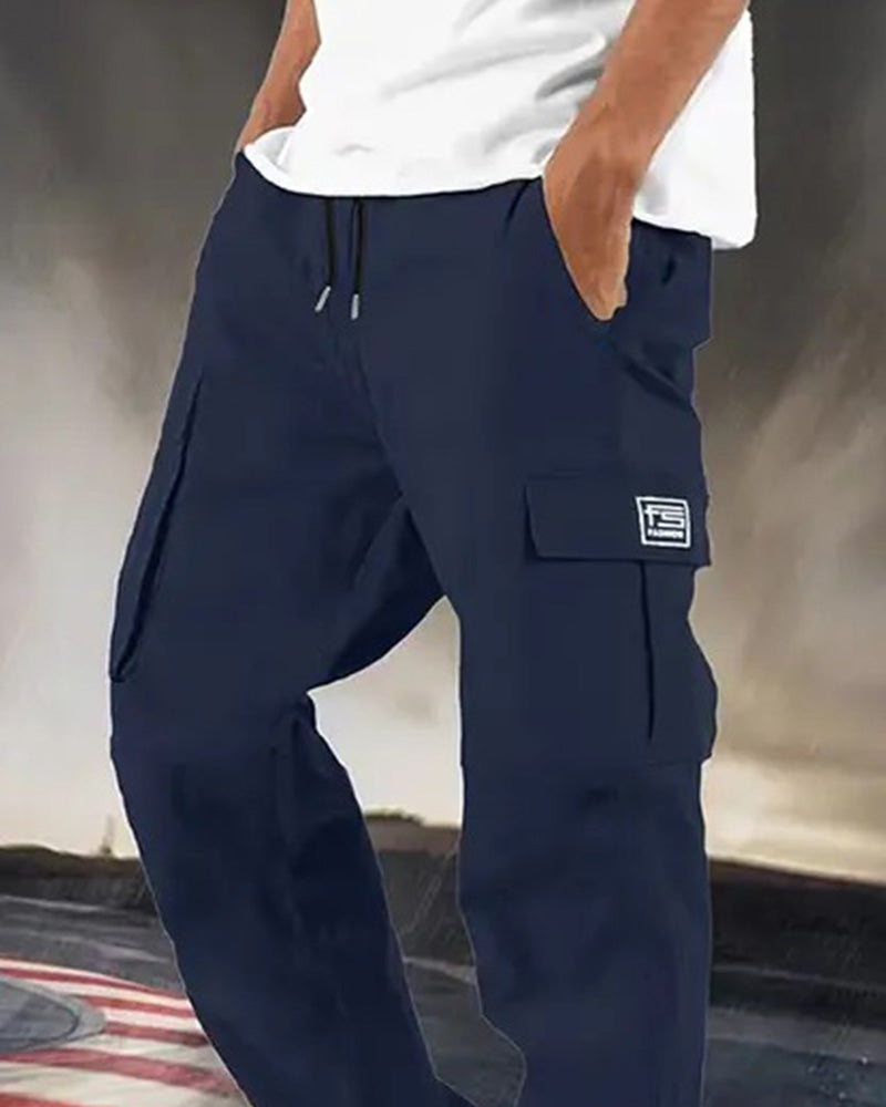 Herren Hose Multitasche Cargo Gerades Bein