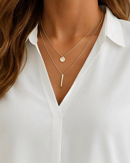 Top Revers Taille Binden Kurzarm