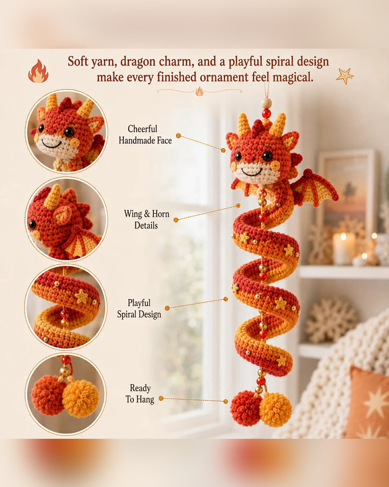 🐉 Anfängerfreundliches DIY-Set für ein verzaubertes Drachen-Spiral-Hängeornament | Komplettset inklusive aller Werkzeuge und einer Schritt-für-Schritt-Anleitung 💕