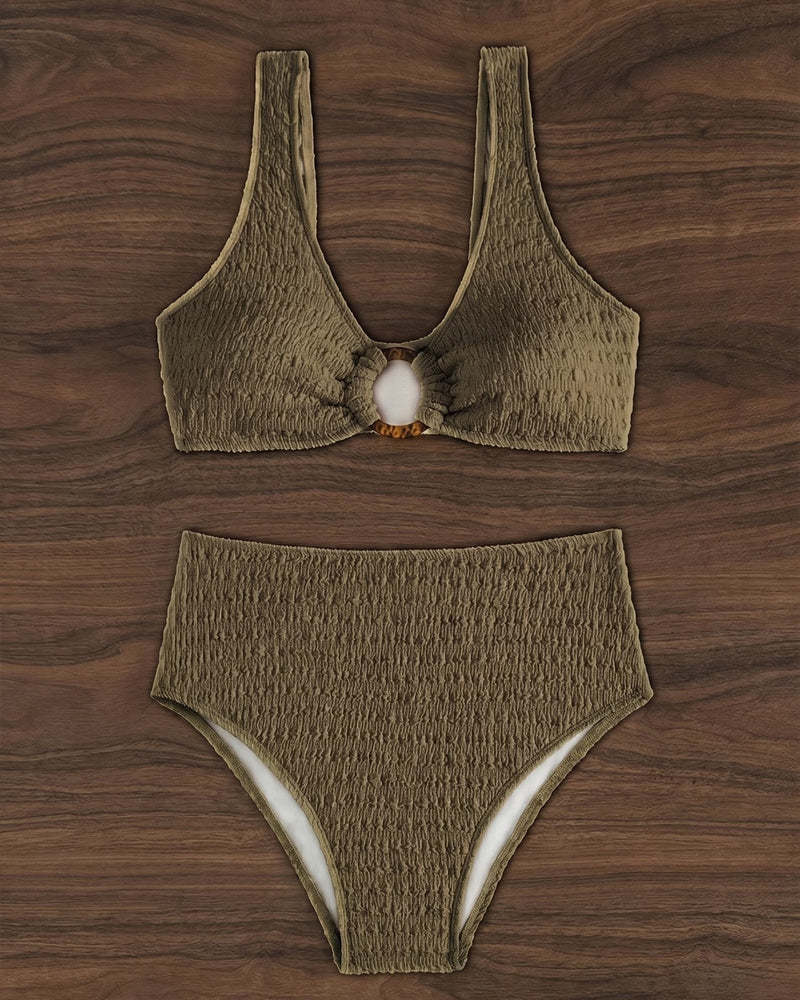 Bikini V-Ausschnitt Hohe Taille